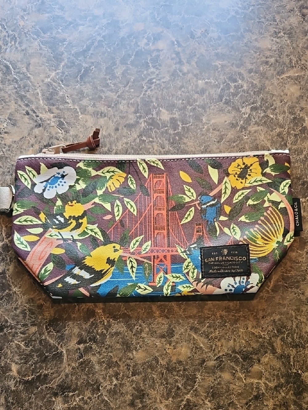 San Francisco Floral & Bird Zip Pouch Chalo & Co.